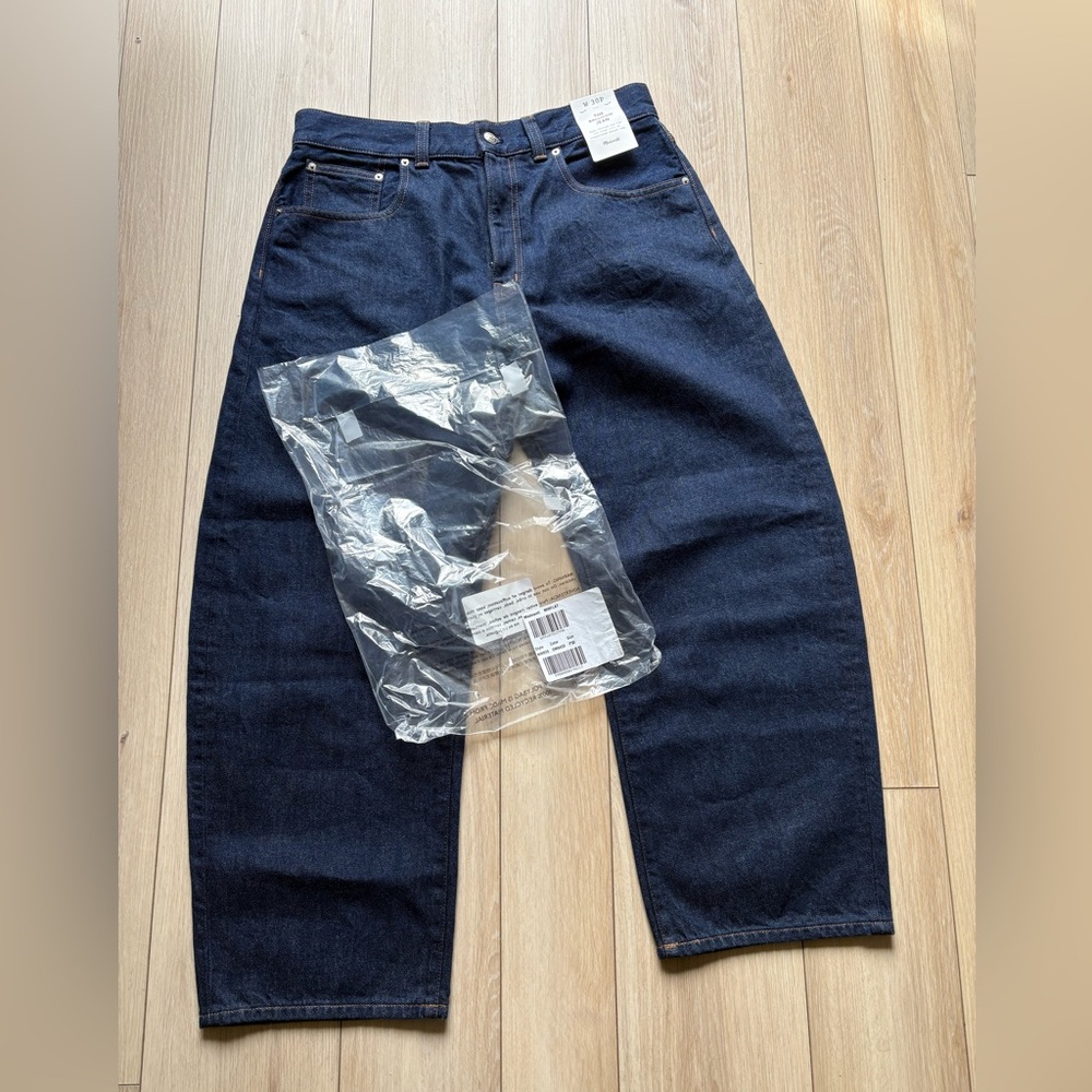 Madewell Ballon jeans rinse wash NWT dark blue